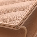 Grain De Poudre Matelasse Chevron Monogram Envelope Chain Wallet Cork