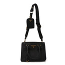 Saffiano Lux Micro Galleria Shoulder Bag Black