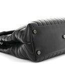 Calfskin Y Quilted Monogram Monochrome Large Loulou Chain Satchel Black