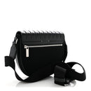 Calfskin Canvas Never Still Crossbody Flap Bag Black