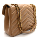 Lambskin Chevron Quilted Large LouLou Natural Tan