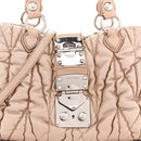 Metallic Nappa Matelasse Top Handle Satchel Cammeo
