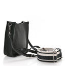 Vitello Daino Soft Mini Hobo Messenger Bag Black