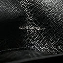 Grain De Poudre Matelasse Chevron Monogram Envelope Chain Wallet Black