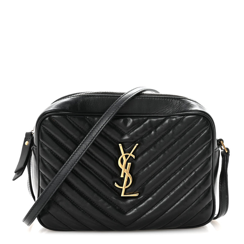 Calfskin Matelasse Monogram Lou Camera Bag Black