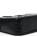 Calfskin Crocodile Embossed Monogram Lou Camera Bag Black
