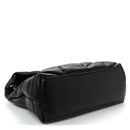 Lambskin Quilted Small Loulou Puffer Monogram Chain Satchel Black