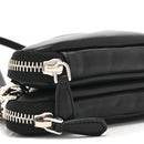 Nappa Soft Padded Mini Triangle Crossbody Pouch Black