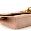 Snakeskin Medium Classic Monogram Kate Tassel Satchel Beige