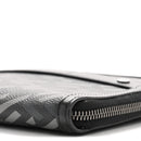 Coated Canvas La Greca Signature  Black Gray