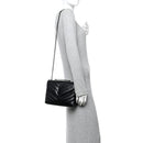 Calfskin Y Quilted Monogram Monochrome Small Loulou Chain Satchel Black