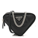 Nappa Soft Padded Mini Triangle Crossbody Pouch Black