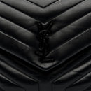 Calfskin Y Quilted Monogram Monochrome Medium Loulou Chain Satchel Black