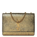 Metallic Calfskin Small Classic Monogram Kate Tassel Satchel Gold
