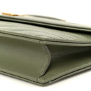 Grain De Poudre Matelasse Chevron Monogram Envelope Chain Wallet Light Sage