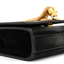 Suede Small Classic Monogram Kate Tassel Satchel Black
