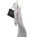 Calfskin Y Quilted Monogram Medium Loulou Chain Satchel Black