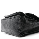Crinkled Calfskin Matelasse Monogram Medium Niki Chain Satchel Black