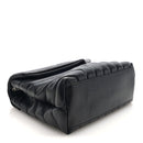 Calfskin Y Quilted Monogram Small Loulou Chain Satchel Black