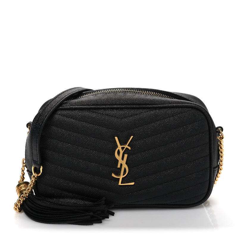 Grain De Poudre Matelasse Monogram Mini Lou Camera Bag Black