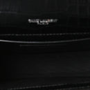 Calfskin Crocodile Embossed Small Classic Monogram Kate Tassel Satchel Black