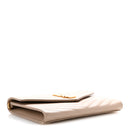 Grain De Poudre Matelasse Chevron Monogram Envelope Clutch Dark Beige