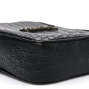 Calfskin Crocodile Embossed Monogram Lou Camera Bag Black