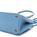 Saffiano Lux Micro Galleria Double Zip Tote Turchese