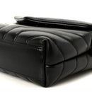 Calfskin Y Quilted Monogram Monochrome Toy Loulou Crossbody Bag Black