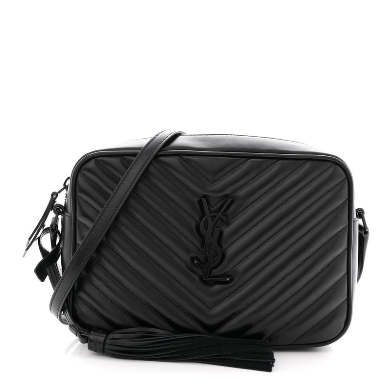 Calfskin Matelasse Monogram Monochrome Lou Camera Bag Black