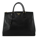 Saffiano Lux Extra Large Galleria Double Zip Tote Black