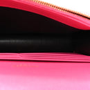 Grain De Poudre Matelasse Chevron Monogram Envelope Chain Wallet Fresh Fuchsia