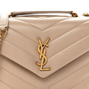 Calfskin Y Quilted Monogram Small Loulou Chain Satchel Dark Beige