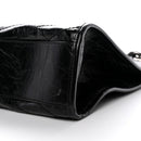 Crinkled Calfskin Matelasse Monogram Medium Niki Shopper Tote Black