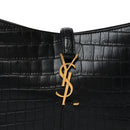 Calfskin Crocodile Embossed Le 5 A 7 Hobo Black