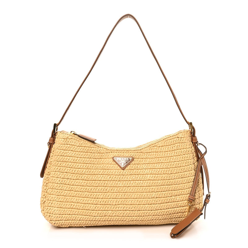 Yarn Raffia Effect Crochet Large Aimée Shoulder Bag Natural
