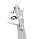 Canvas Racing Logo Tote White