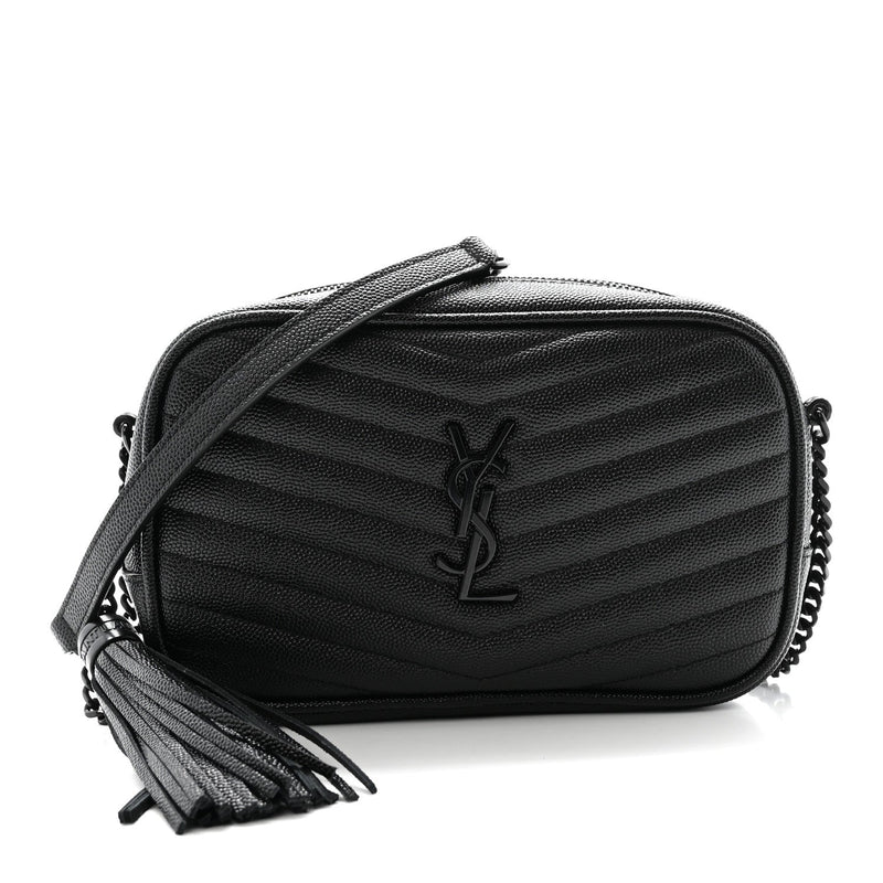 Grain De Poudre Matelasse Monochrome Monogram Mini Lou Camera Bag Black