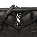 Lambskin Quilted Small Loulou Puffer Monogram Chain Satchel Black