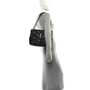 Lambskin Quilted Medium Loulou Puffer Monogram Chain Satchel Black