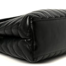 Calfskin Y Quilted Monogram Medium Loulou Chain Satchel Black