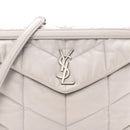 Lambskin Quilted Medium Loulou Puffer Monogram Chain Satchel Granite