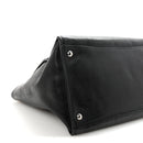 Glace Calf Twin Pocket Tote Black