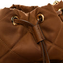 Re-Nylon Saffiano Stitched Re-Edition 1995 Chaine Drawstring Bucket Bag Brandy