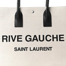 Linen Calfskin Small Rive Gauche Tote Greggio Natural