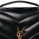 Lambskin Chevron Quilted Medium Loulou Black