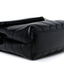 Calfskin Y Quilted Monogram Monochrome Toy Loulou Crossbody Bag Black
