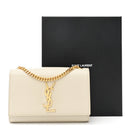 Grain De Poudre Small Monogram Kate Satchel Crema Soft