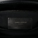 Calfskin Y Quilted Monogram Monochrome Toy Loulou Crossbody Bag Black