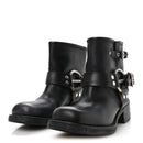 Calfskin Harness Enigneer Boots 37 Black